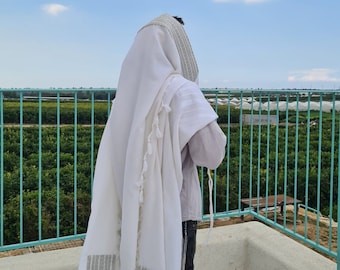 Handmade Tallit, Jewish Prayer Shawl, Jewish Man Gift, Wedding Tallit, Jewish Groom, Judaica, Jewish Art, Made in Israel, Tallit for Man