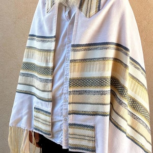 Tallit, Cotton Tallit, OOAK, Tallit for Men, High Holidays Tallit, Judaica Wedding Gift, Prayer Shawl, Handwoven Tallit, Ready to Ship