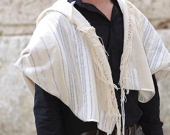 Tallit, Tallit Set, Jewish Prayer Shawl, Tallit for Men, Judaica Wedding Gift, Handmade Tallit, Cotton Tallit, Tallit Bag, Yarmulke, Judaica