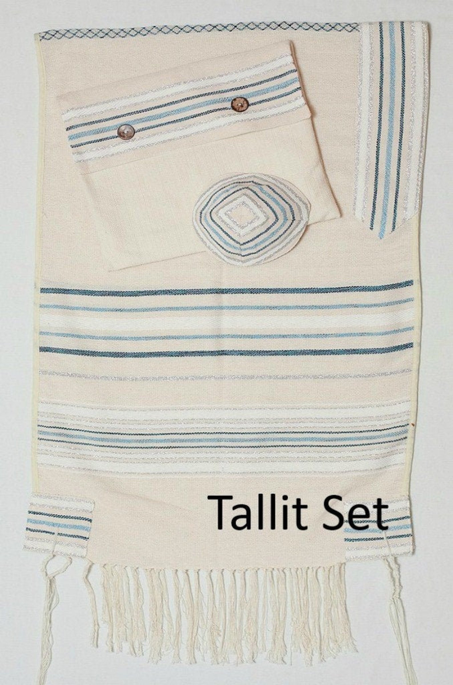 Tallit Set, Jewish Gift Judaica, Cotton Tallit Wedding, Jewish Prayer ...