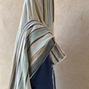 Jewish Gift, High Holidays, Jewish Prayer Shawl, Handwoven Tallit, Cotton Tallit, Wedding Tallit Set, Tallit For Man, White Prayer Shawl