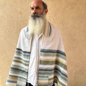 Prayer Shawl, High Holidays, Jewish Prayer Shawl, Jewish Wedding, Cotton Tallit, Tallis, White Prayer Shawl, OOAK Tallit, Ready to Ship