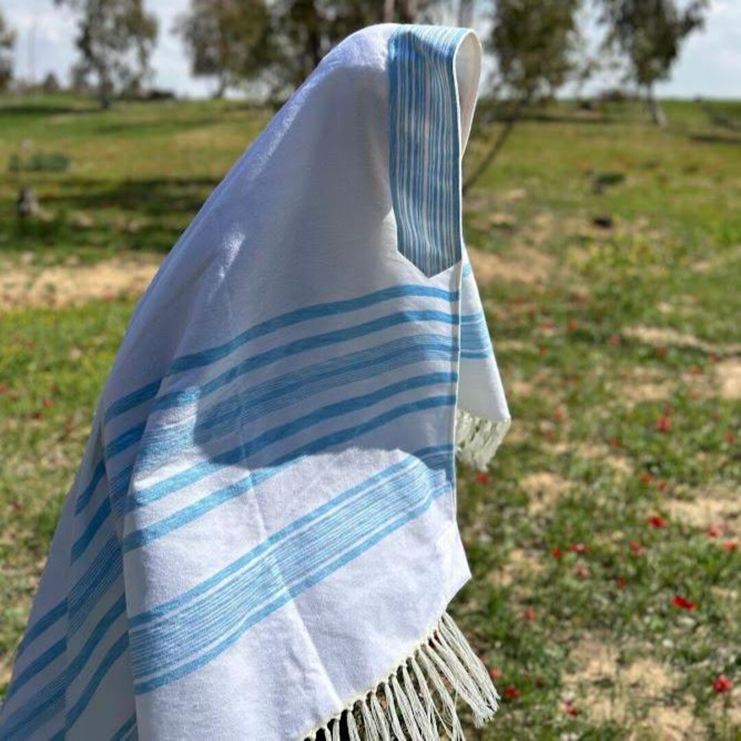 Tallit, Jewish Prayer Shawl, Handwoven Wool Tallit, White Prayer Shawl ...