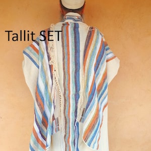 Tallit, Prayer Shawl, Jewish Prayer Shawl, Handwoven Tallit, Cotton Tallit, Wedding Tallit Set, Tallit Man,Jewish White Prayer Shawl Judaica