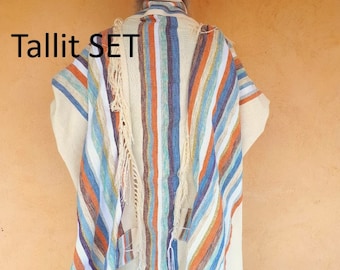 Tallit, Prayer Shawl, Jewish Prayer Shawl, Handwoven Tallit, Cotton Tallit, Wedding Tallit Set, Tallit Man,Jewish White Prayer Shawl Judaica