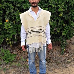 Tallit Katan, Tzitzit, Presente Judaico, Presente Judaico, Talit Tecido, Xale de Oração Judaico, Talit de Algodão, Tallits Man, Tallis, Presente Bar Mitzvah