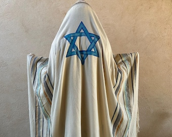 Tallit, Jewish Prayer Shawl, Israeli Tallit, Magen David Tallit, Handmade Tallit Weaving, Wedding Gift Jewish, Tallit Men, Judaica Israeli