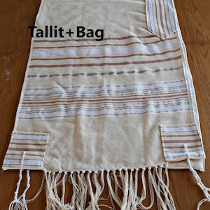 Handmade Tallit, Tallit, Tallit Bag, Yarmulke, Jewish Gift, Jewish Prayer Shawl, Jewish Wedding Gift, Bar Mitzvah Gift, Wedding Gift for Men