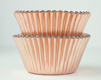 Metallic Rose Gold Foil Cupcake Liners Baking Cups- 45 Ct. | Rose Gold Party Decor | Rose Gold Bridal Shower | Rose Gold Wedding Decor