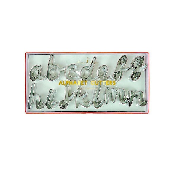 Cursive Alphabet Letters Cookie Cutter Set Meri Meri Etsy