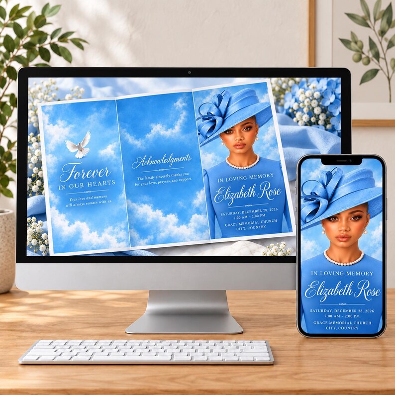 Trifold Funeral Program Template, Memorial Service Brochure ...