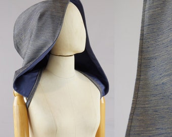 Orange Hooded Cowl, Victorian XXL Hood, Black Scoodie