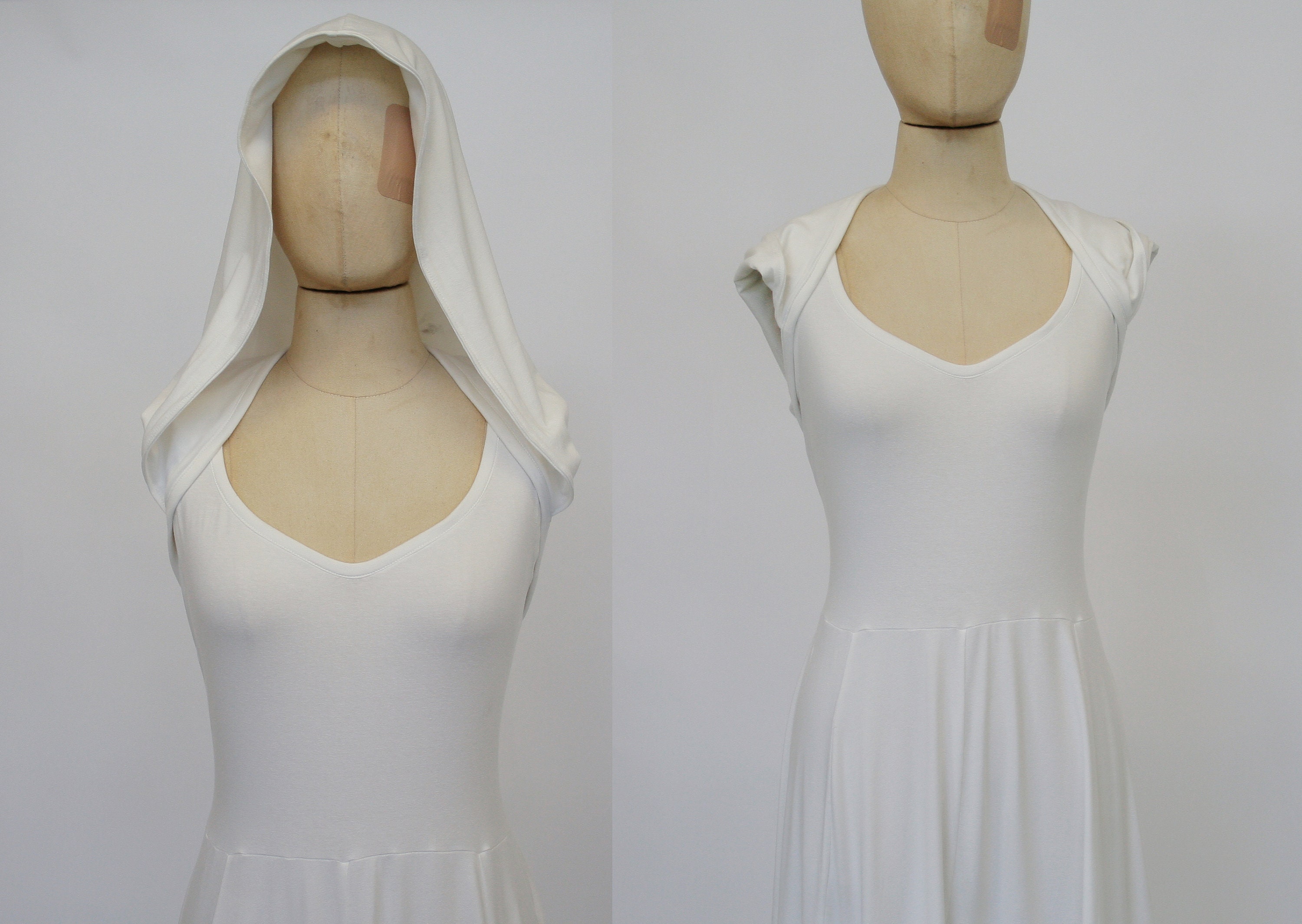 Hooded maxi dress wedding gown fairytale pixie organic | Etsy