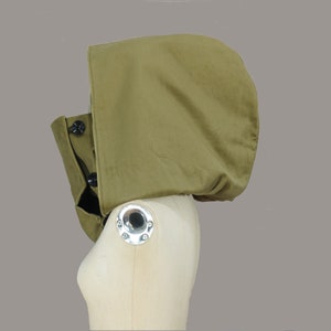 Cappuccio verde con cappuccio, cappuccio vittoriano XXL, scoodie oversize, sciarpa nera con cappuccio, cordoncino riciclato, cotone biologico, bosco, medievale