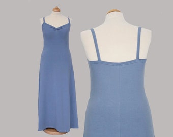 Lavendel Maxikleid, Bio-Baumwolle, langes Kleid, Freizeitkleid, Öko freundliche Frau, Jerseykleid, Biofrau, Boho, Hippie