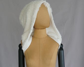 Fluffy Victorian Hood: Organic Cotton Lined, Oversized Pixie Design