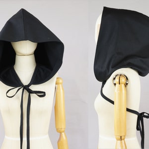 Victorian XXL Hood With Ribbon, Black Big Hood, Organic, Oversized ...