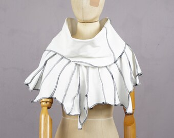 Organic Cotton Cowl Scarf: Asymmetrical Boho Upcycled Fashion