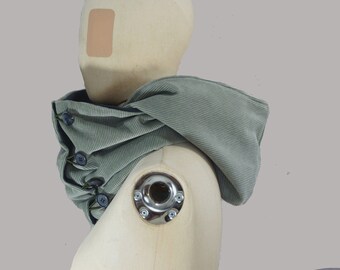 Kapuzenschal, Grün mit marine blau, Kapuzenschal, Kapuzenschal, Bio, unisex, Herren, unisex