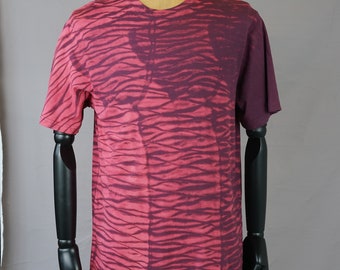Pinkes Shibori Herrenhemd, Größe M, Wasserdruck, Baumwolle unisex, Upcycle, bleace, unisex, Tie Dye, Festival, Hippie, Boho