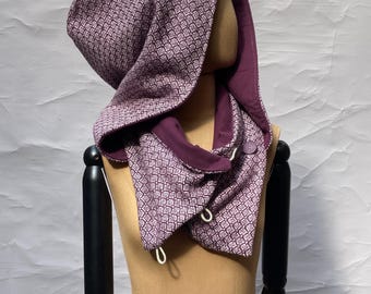 Purple hooded cowl, Oversized hood, XXL hood, hoodie, hooded scarf, dune, larp, dreadlock