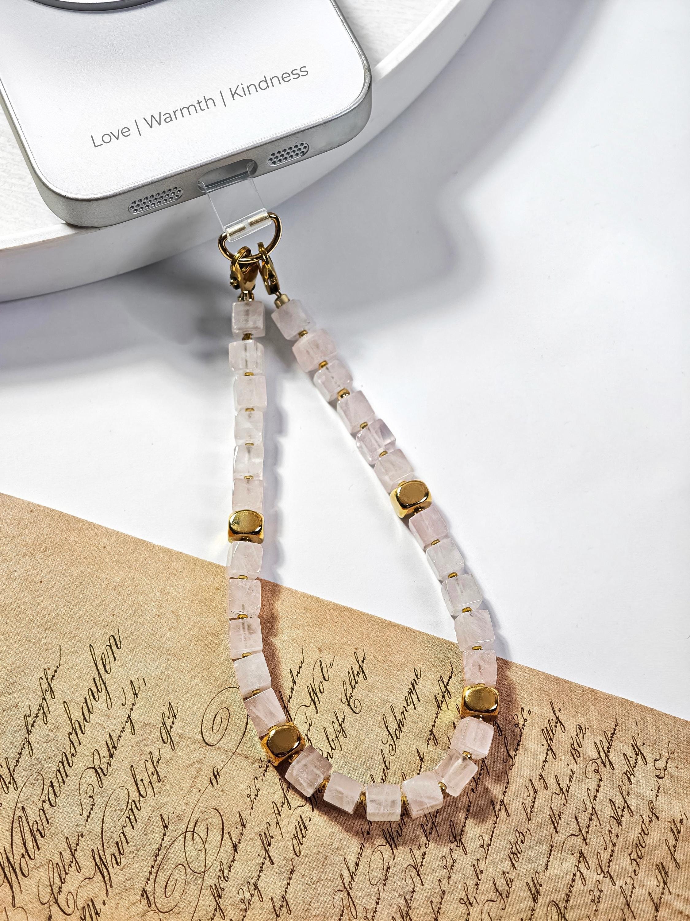 Rose Quartz Phone Lanyard - Etsy