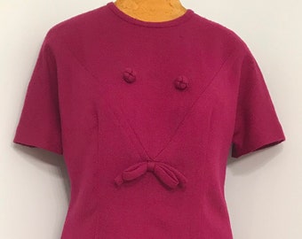 Vintage 1960 Deep Berry Colored Wool 2 Pc Suit~100% Wool~Classic~Winter Fashion