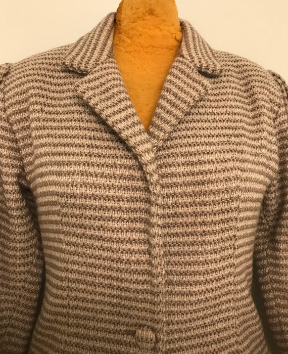 Vintage 1970s Gray and Brown Wool Tweed Tailored … - image 2