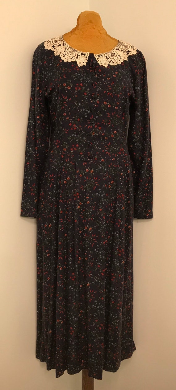 Vintage 1980 Laura Ashley Romantic Style Dress~Mad