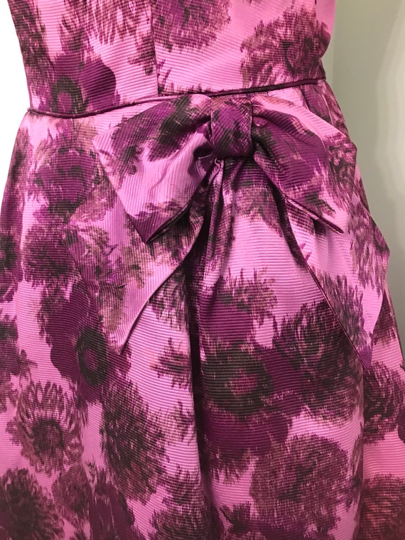 Vintage 1950 Purple Floral Party~Prom~Evening Dre… - image 4