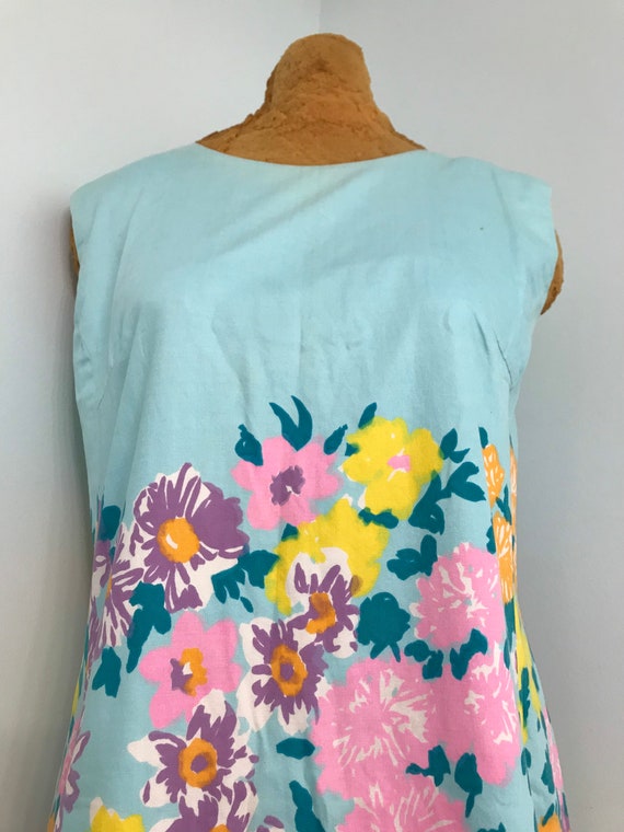 Vintage 1960 Floral Shift~Sun Dress~Beachwear~Sum… - image 2