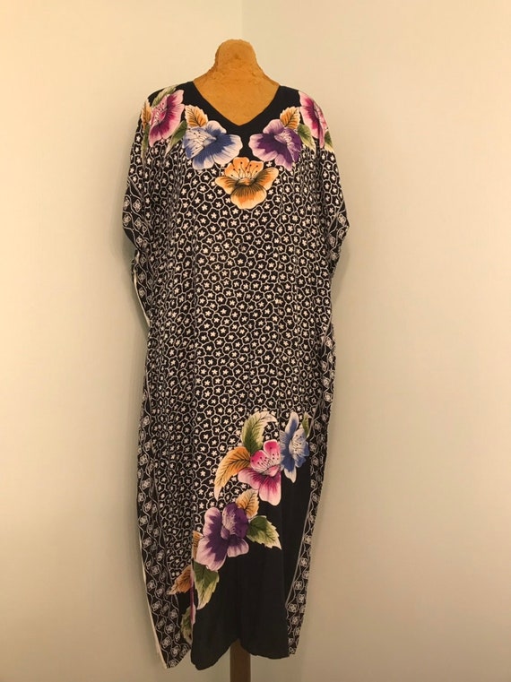 Vintage 1980 Batik Kaftan by Liliyana~Vivid Hybisc