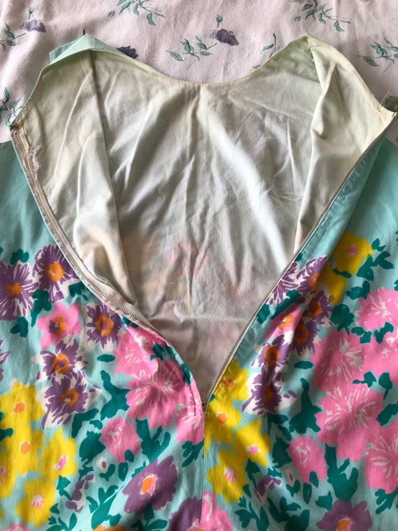 Vintage 1960 Floral Shift~Sun Dress~Beachwear~Sum… - image 9