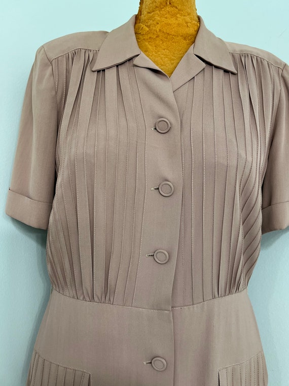 1940 Vintage Gabardine Day Dress~Secretarial Styl… - image 2