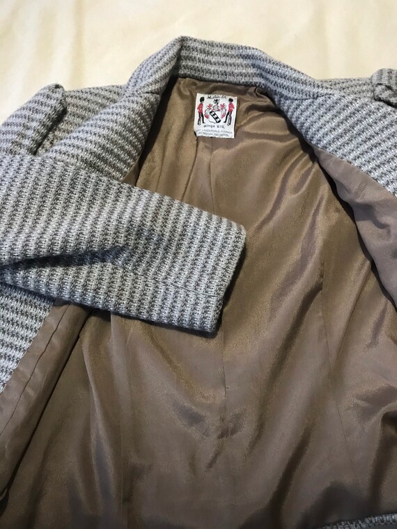 Vintage 1970s Gray and Brown Wool Tweed Tailored … - image 9