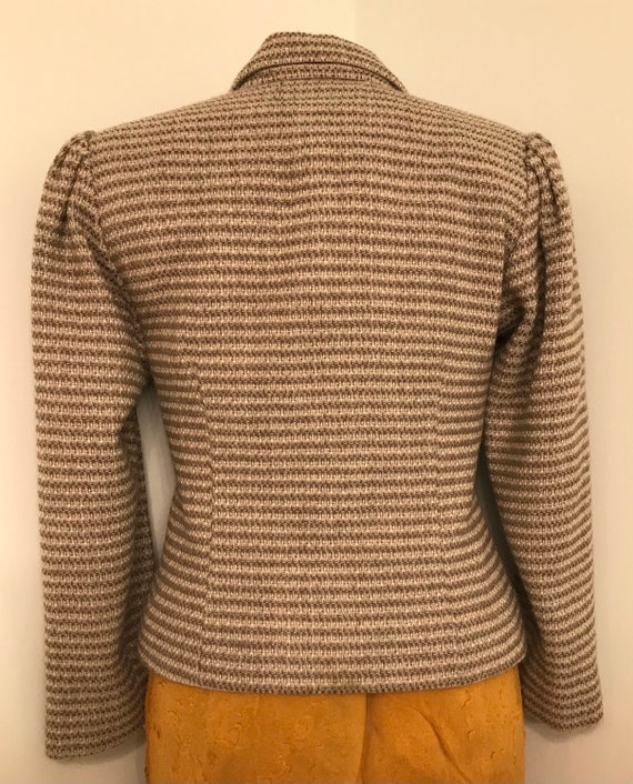 Vintage 1970s Gray and Brown Wool Tweed Tailored … - image 6