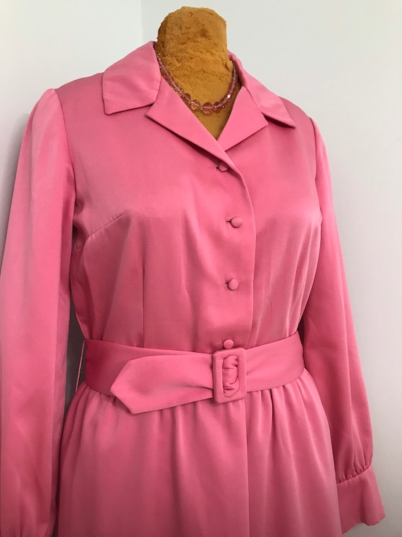 Vintage 1980s Custom Made Rose Pink Dress~ - image 2