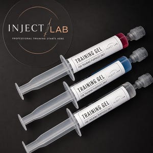 Lip Filler Training Gel Refill Set – 3 x 3ml Practice Gels for Silicone Lip Models – Inject Lab