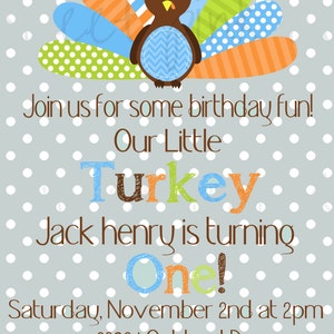 Turkey Birthday Invitation Turkey Invitation Turkey | Etsy