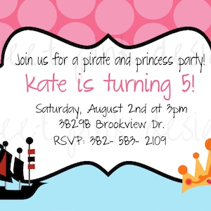 Princess and Pirates Invitation