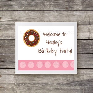 Donut Party- Happy Birthday Banner - Etsy