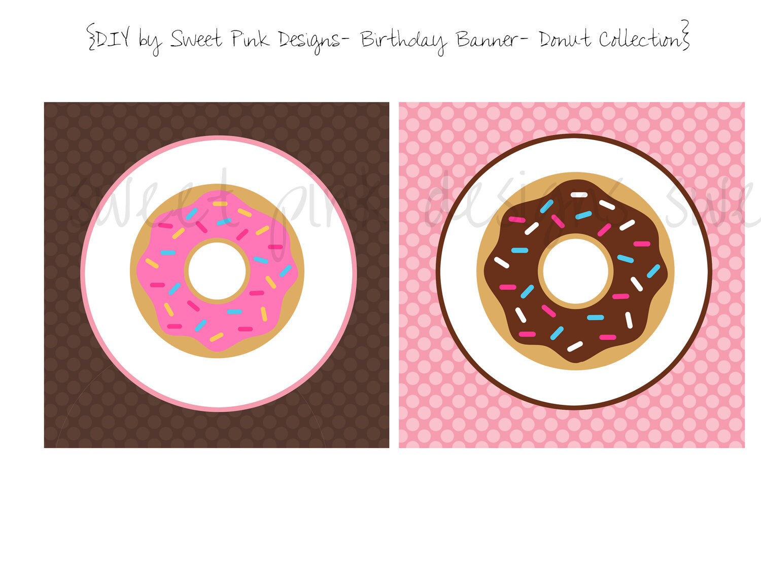 Donut Party Happy Birthday Banner - Etsy