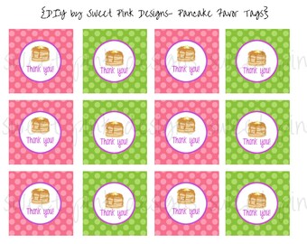 Pancakes and Pajama's Party- Favor Tags