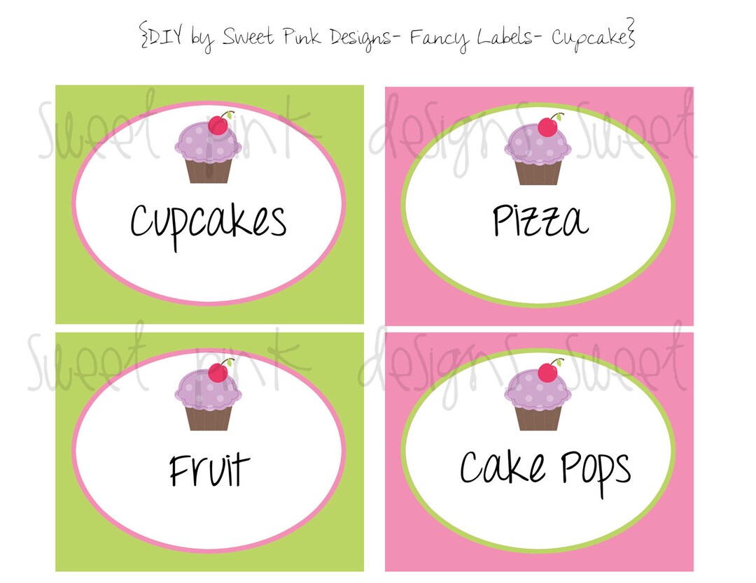 Printable Fancy Labels- Purple Cupcake Collection - Etsy