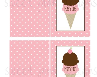 Essi's Stoff Boutique Set di 10 biglietti di invito con gelato e sacchetti per regalini, per il compleanno dei bambini, con sacchetto di goodie