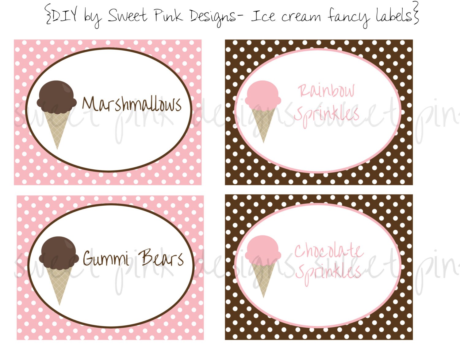 Ice Cream Food Labels Etsy