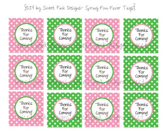 Printable Favor Tags- Spring Fun Party Collection