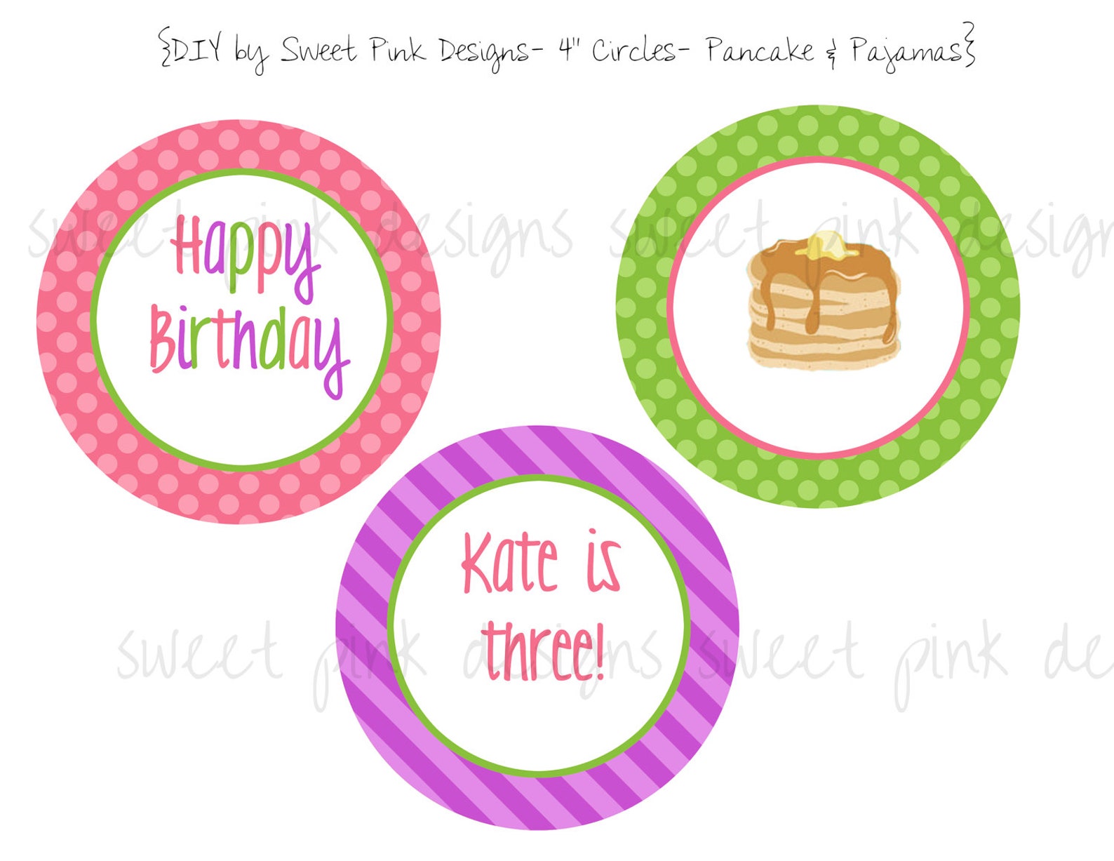 Pancakes and Pajama's Party Favor Tags Etsy