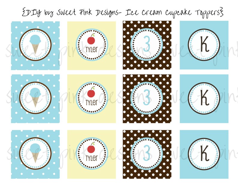 Ice Cream Shoppe Printable Party Collection | Etsy