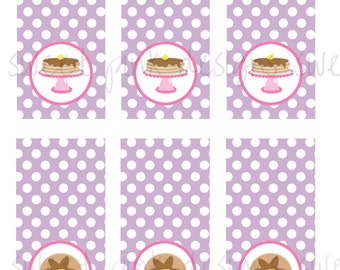 Pink Pancake Party- Lollipop Labels